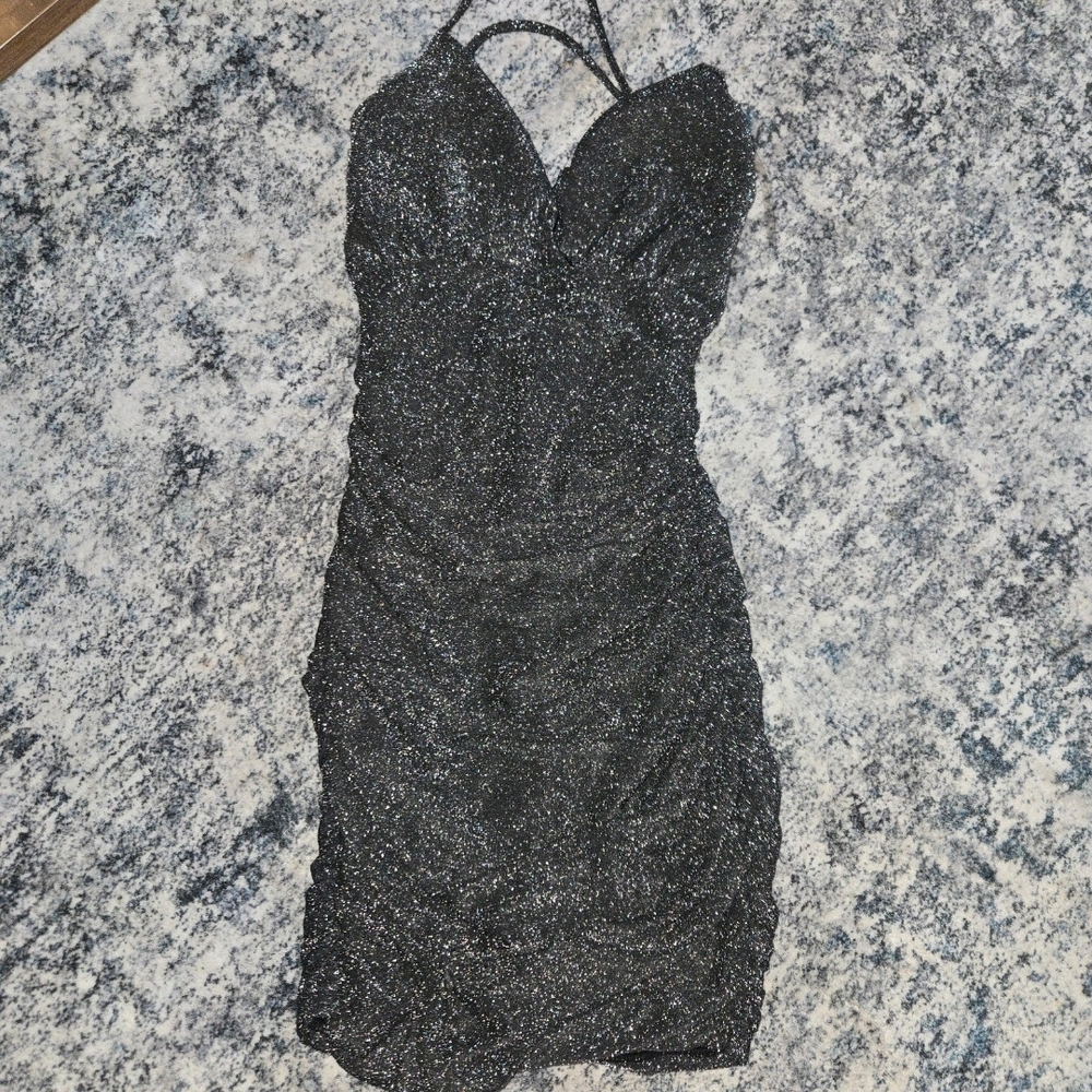 Windsor Black Ruched Bodycon Midi Dress